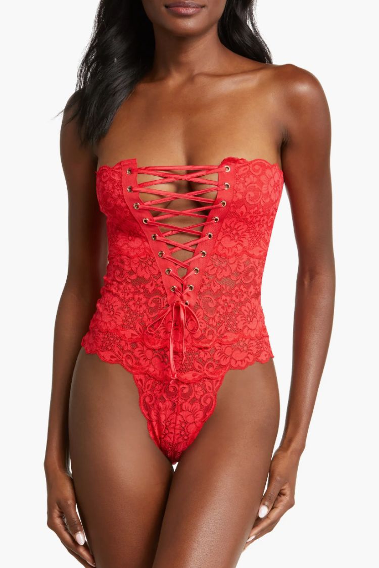 Spinster Reversible Lace Bodysuit | Siren Red