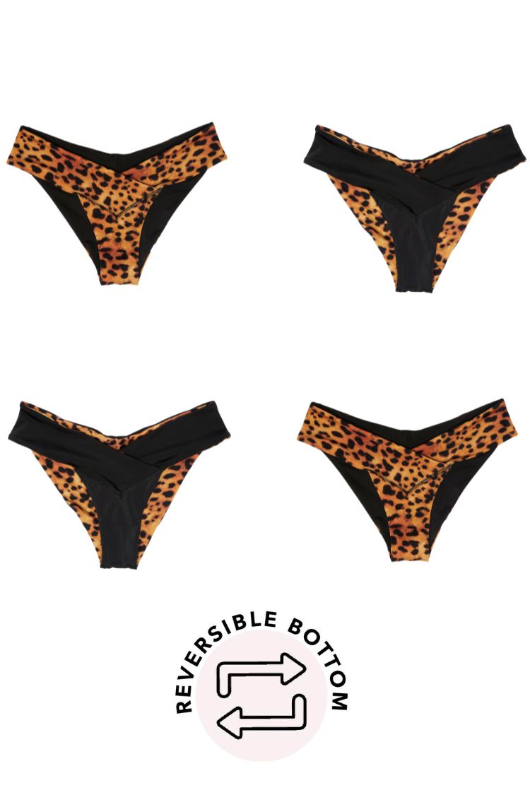 U Cheeky Thing Reversible Bottom | Lanka Leopard Black Combo