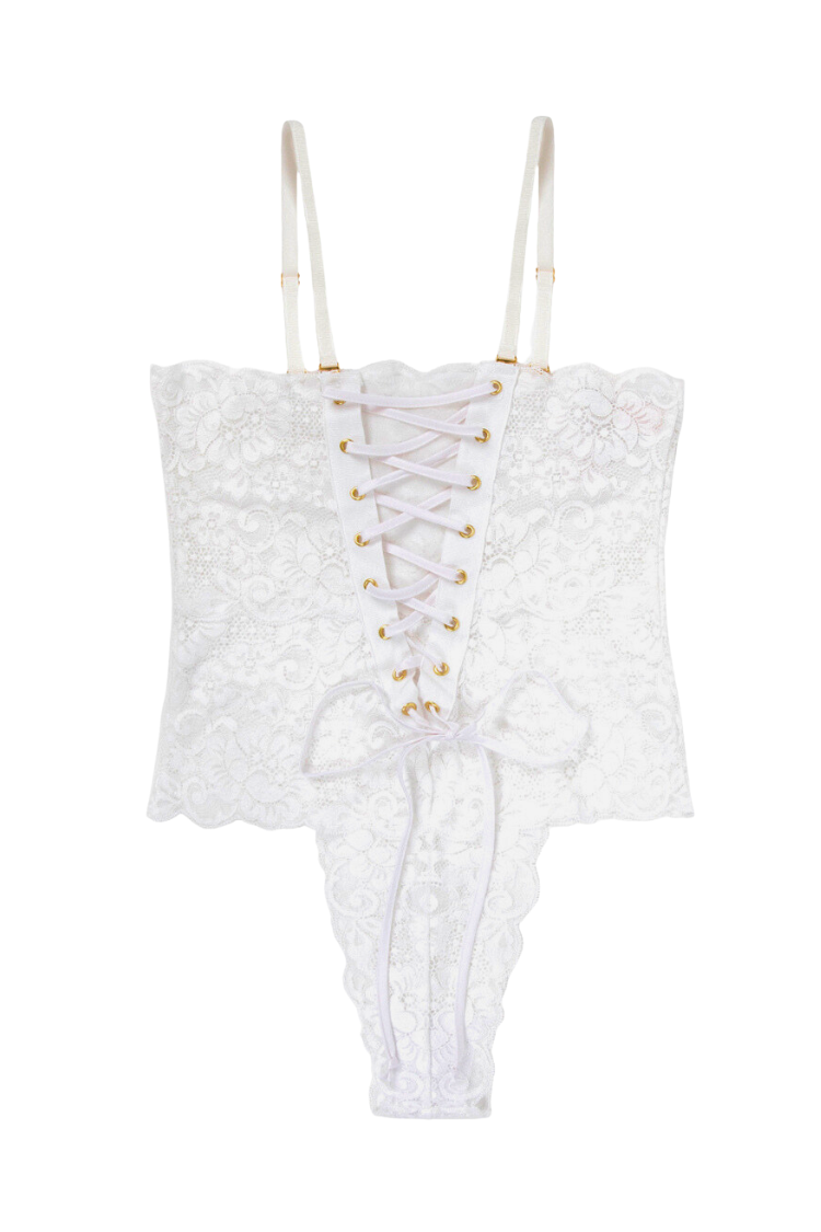 Spinster Reversible Lace Bodysuit | Blanc