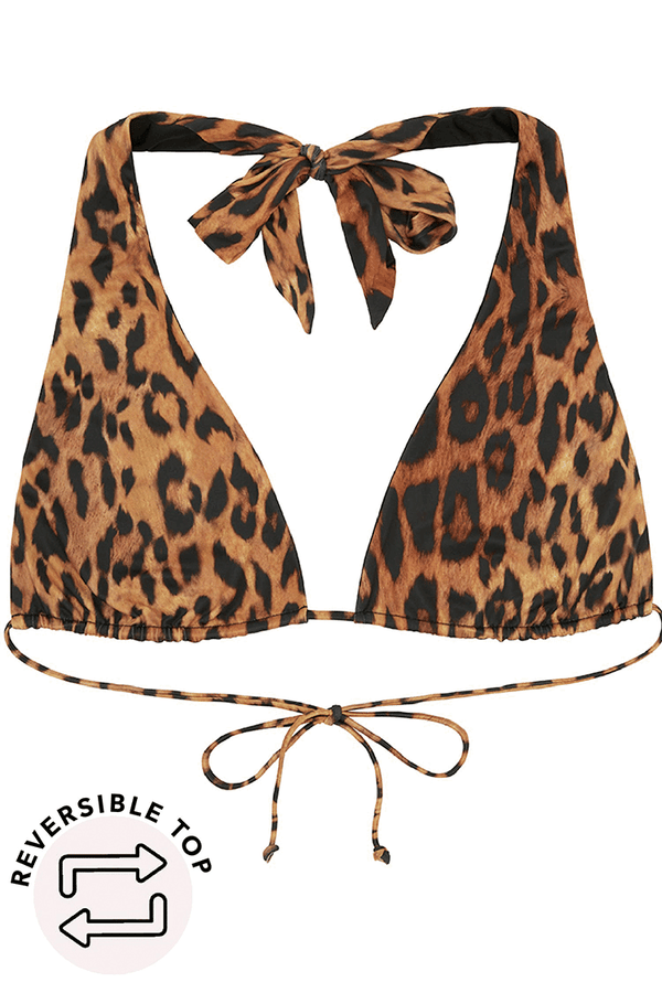 Reversible Pink Leopard Bikini Bralette & Bottoms Set